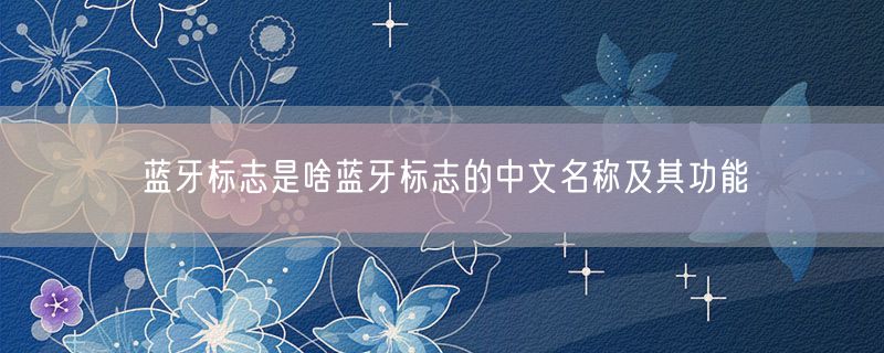 蓝牙标志是啥蓝牙标志的中文名称及其功能