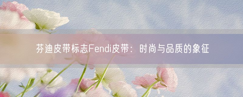 芬迪皮带标志Fendi皮带：时尚与品质的象征