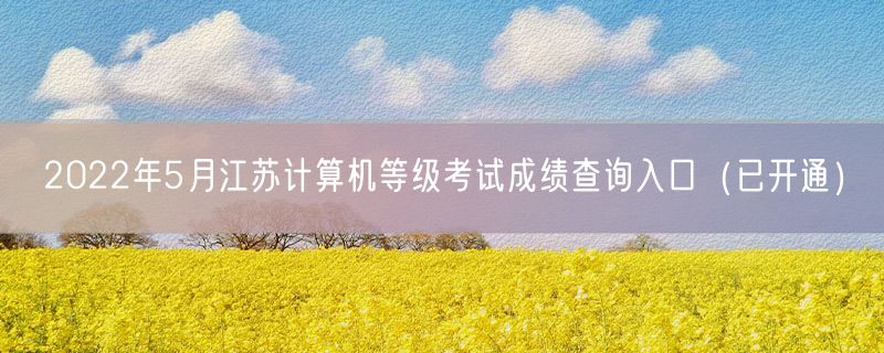 2022年5月江苏计算机等级考试成绩查询入口（已开通）